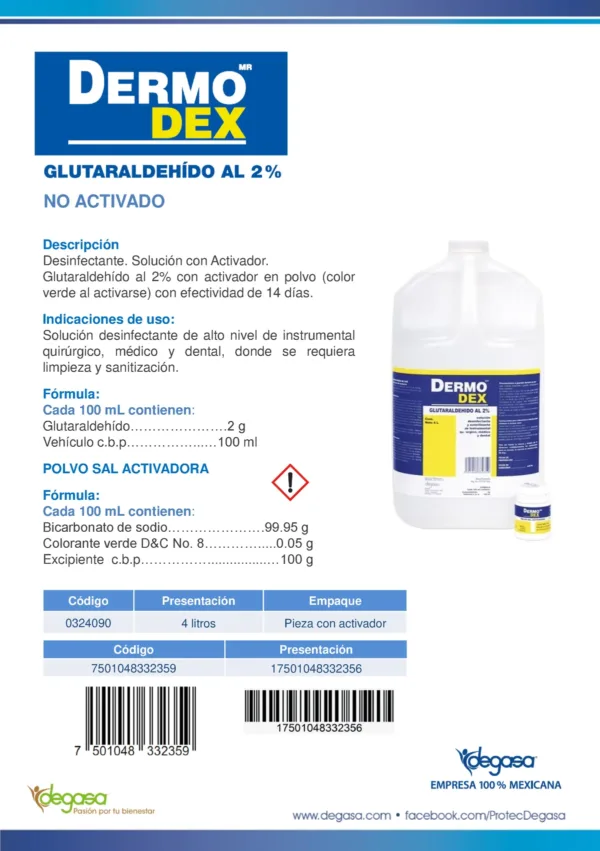 Dermodex Glutaraldehido al 2% Ficha Técnica