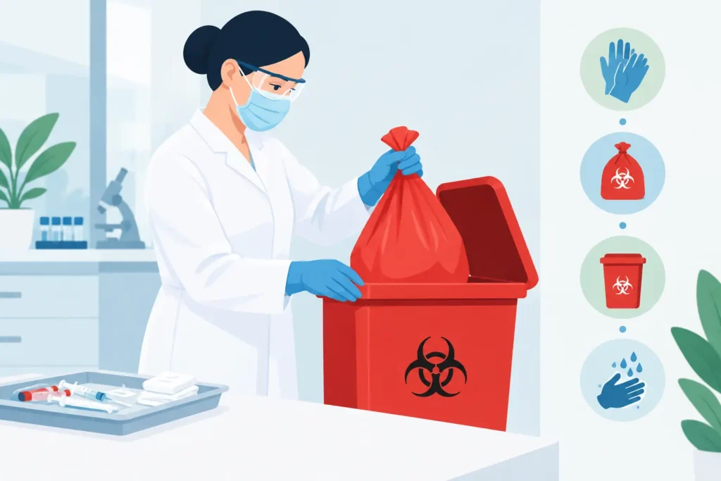 Manejo de residuos biológicos: pasos seguros
