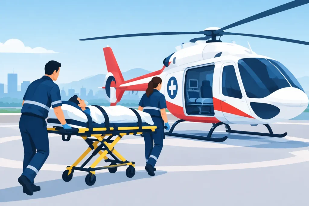 Requisitos de ambulancia aérea para pacientes